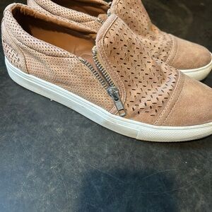 Report Tan Perforated Slip-On Shoes